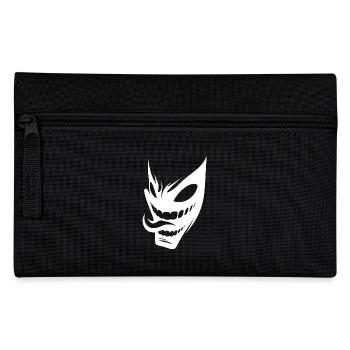 Grinsende gruselige Halloween Maske - Federtasche - Schwarz - Vorne