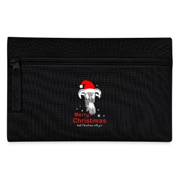 Merry Christmas Schafbock Frohe Weihnachten - Federtasche - Schwarz - Vorne