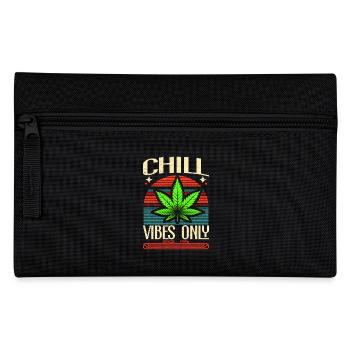 Chill Vibes Only Retro Cannabis Leaf Since 1996 - Pencil Case - black - Front
