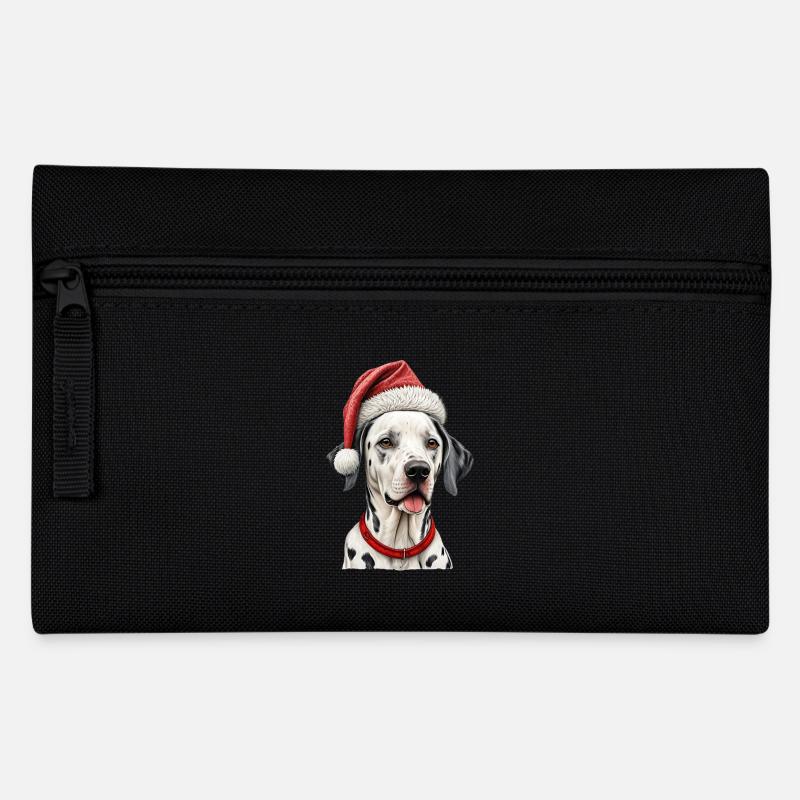 Christmas dalmatian dog - Pencil Case - black