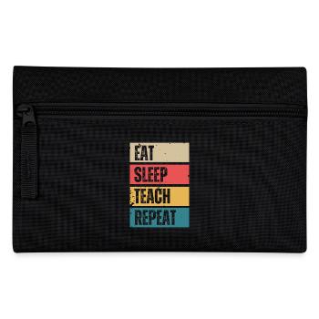 Eat Sleep Teach Repeat | English Teacher Funny - Pencil Case - black - Front