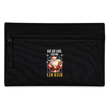 Weihnachtsmann Bier Saufen Alkohol Weihnachten - Federtasche - Schwarz - Vorne