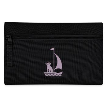Mops im Boot Silhouette Segeln Minimalistisch - Federtasche - Schwarz - Vorne