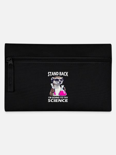 Zurücktreten - Erdmännchen probiert Wissenschaft - Federtasche - Schwarz