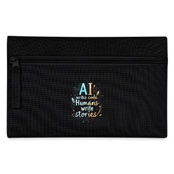 AI Writes Code - Humans Write Stories - Pencil Case - black - Front