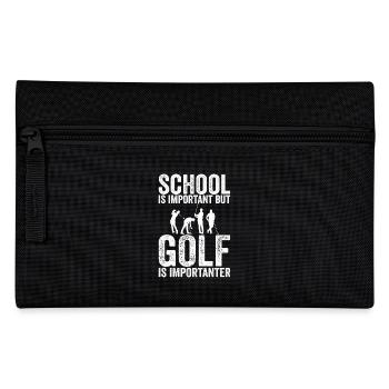 Schule ist wichtig, aber Golf ist noch wichtiger - Federtasche - Schwarz - Vorne