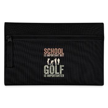 Schule ist wichtig, aber Golf ist noch wichtiger - Federtasche - Schwarz - Vorne