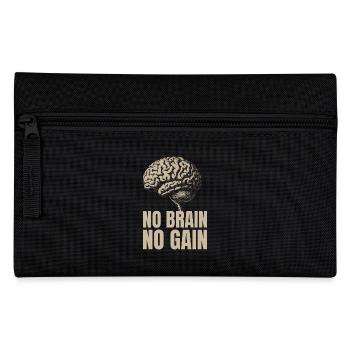 No Brain No Gain - Pencil Case - black - Front