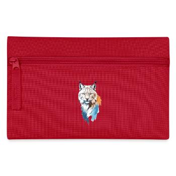 Luchs-Vektor-Kunst mit lebendiger Farbillustration - Federtasche - Rot - Vorne