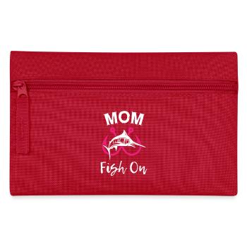 Mom Fish On Fishing - Pencil Case - red - Front
