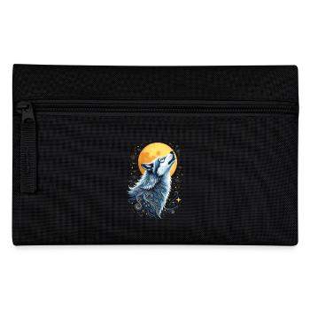 Wolf & Moon - Mystical Art - Pencil Case - black - Front