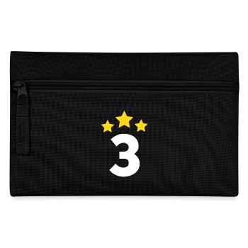 3 Year Star - 3rd Anniversary Gift - Pencil Case - black - Front