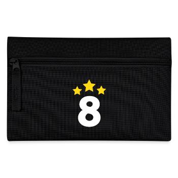 8 Year Star - 8th Anniversary Gift - Pencil Case - black - Front