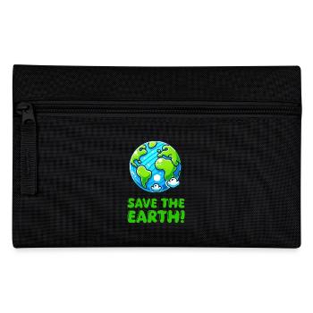 erde planet save the earth - Federtasche - Schwarz - Vorne