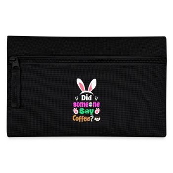 Quelqu’un a dit café ? Lapin de Pâques Humour - Trousse - noir - Devant