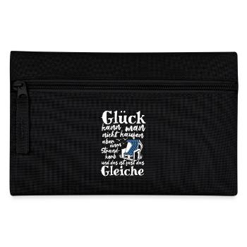 Glück kann man nicht kaufen, aber einen Strandkorb - Federtasche - Schwarz - Vorne