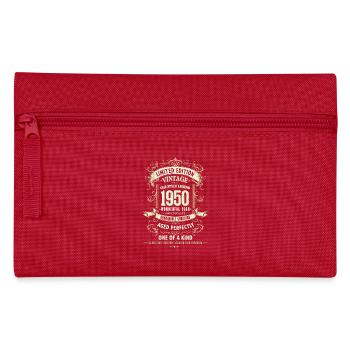 Geboren 1950, Baujahr 1950 Geburtstags Shirt Retro - Federtasche - Rot - Vorne