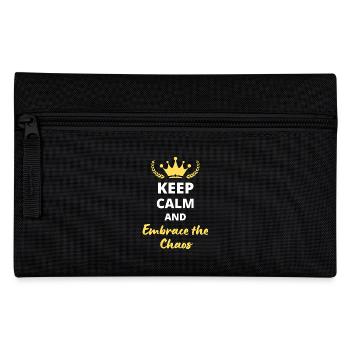 “Keep Calm and Embrace the Chaos” - Audace et fun - Trousse - noir - Devant