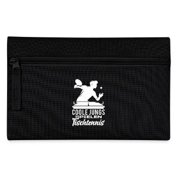 Coole Jungs spielen Tischtennis lustiges Ping Pong - Federtasche - Schwarz - Vorne