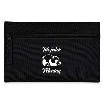 Heute Nicht Panda Pandabär Spruch Lustig Geschenk - Federtasche - Schwarz - Vorne