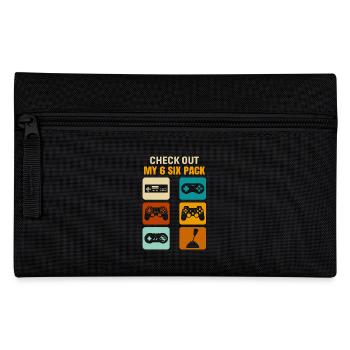 Gamer Gaming Check Out My 6 Six Pack - Pencil Case - black - Front