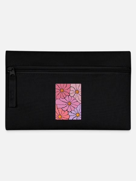 Boho Flora Blumen - Federtasche - Schwarz