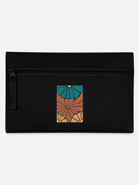 Boho Flora Blumen - Federtasche - Schwarz