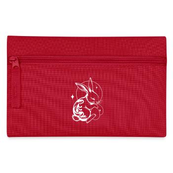 Schlafender Osterhase mit Tribal und Eiern - Federtasche - Rot - Vorne