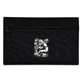 Gorilla Monkey Nature Leaves - Pencil Case - black - Front