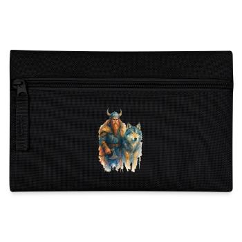 wikinger wolf - Federtasche - Schwarz - Vorne