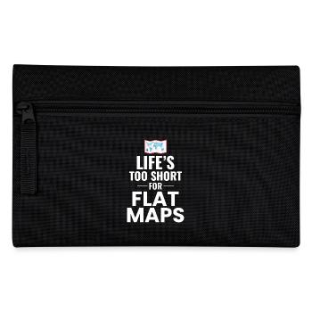 Life's Too Short For Flat Maps World Map GIS - Pencil Case - black - Front