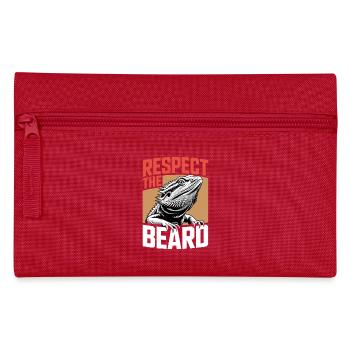 Respect the Beard! Bearded Dragon Reptile Terraristics - Pencil Case - red - Front
