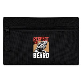 Respect the Beard! Bartagame Reptil Terraristik - Federtasche - Schwarz - Vorne