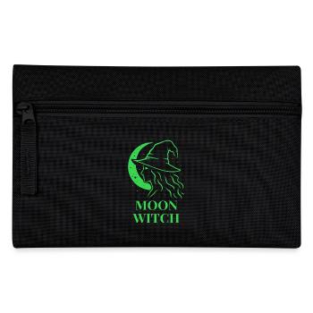 Halloween Moon Witch Silhouette Halbmond in Grün - Federtasche - Schwarz - Vorne