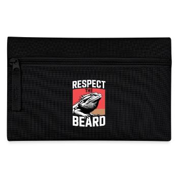 Respect the Beard! Bartagame Reptil Terraristik - Federtasche - Schwarz - Vorne