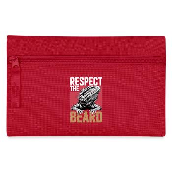 Respect the Beard! Bearded Dragon Reptile Terraristics - Pencil Case - red - Front