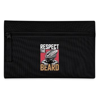 Respect the Beard! Bartagame Reptil Terraristik - Federtasche - Schwarz - Vorne