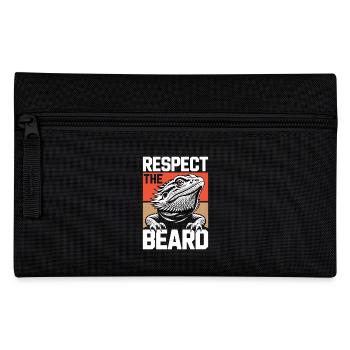 Respect the Beard! Bartagame Reptil Terraristik - Federtasche - Schwarz - Vorne
