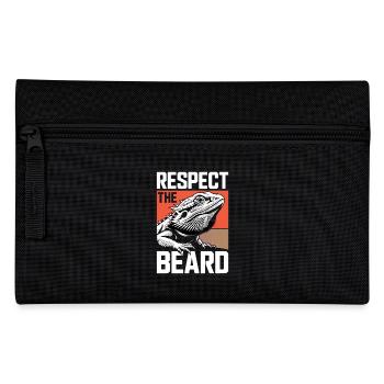 Respect the Beard! Bartagame Reptil Terraristik - Federtasche - Schwarz - Vorne