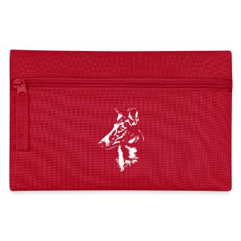 Kurzhaar Collie Silhouette Hunde Portrait Wilsigns - Federtasche - Rot - Vorne