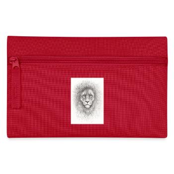 Sehr ernsthafter Löwe - Federtasche - Rot - Vorne