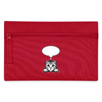 Scottish Fold-eared Cat Speech Bubble - Pencil Case - red - Front