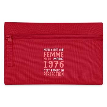 50th birthday - Born in March 1976 - Pencil Case - red - Front
