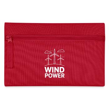  Wind Power Windkraft Erneuerbare Energie - Federtasche - Rot - Vorne