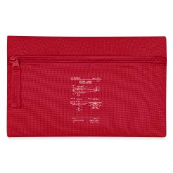 Biplane Blueprint Sketch - Pencil Case - red - Front