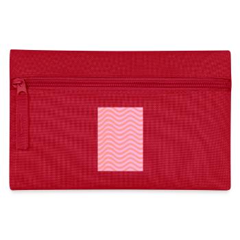 Stripe Wave Pattern - Pink Customizable - Pencil Case - red - Front