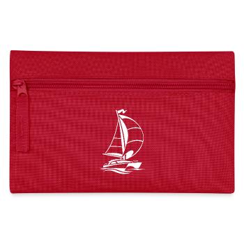 Sailing Catamaran Yacht Sailing Silhouette - Pencil Case - red - Front