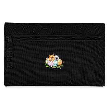 Poméranien Poméranien Aquarelle de Pâques - Trousse - noir - Devant
