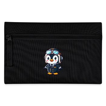 Drôle pingouin pilote licence de vol dessin animé d’avion - Trousse - noir - Devant