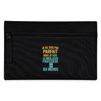 Meilleur professeur du monde idée cadeau prof - Trousse - noir - Devant
